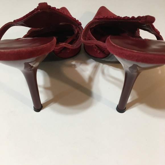 New Sergio Rossi Wine Suede/Velvet S 39 1/2 Mules - Picture 3 of 8